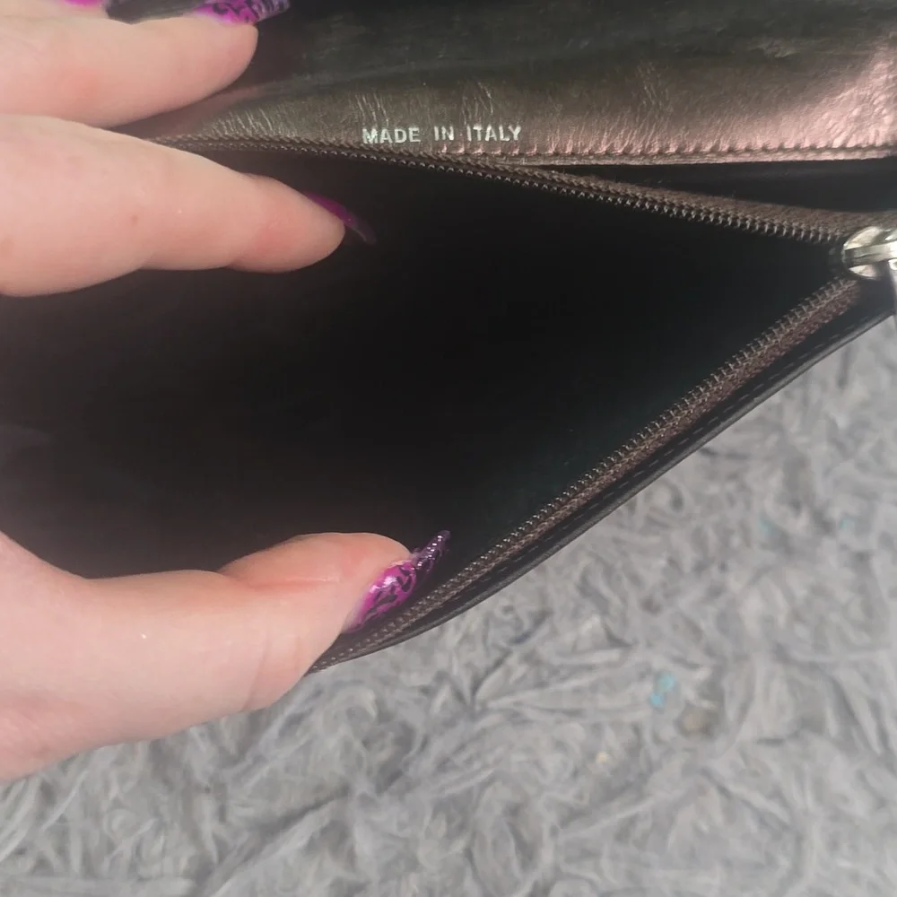 Chanel Metallic Bronze Cambon Long Bifold Wallet W/ Silver Hardware (EUC)✨️🩶✨️ - Picture 6 of 12